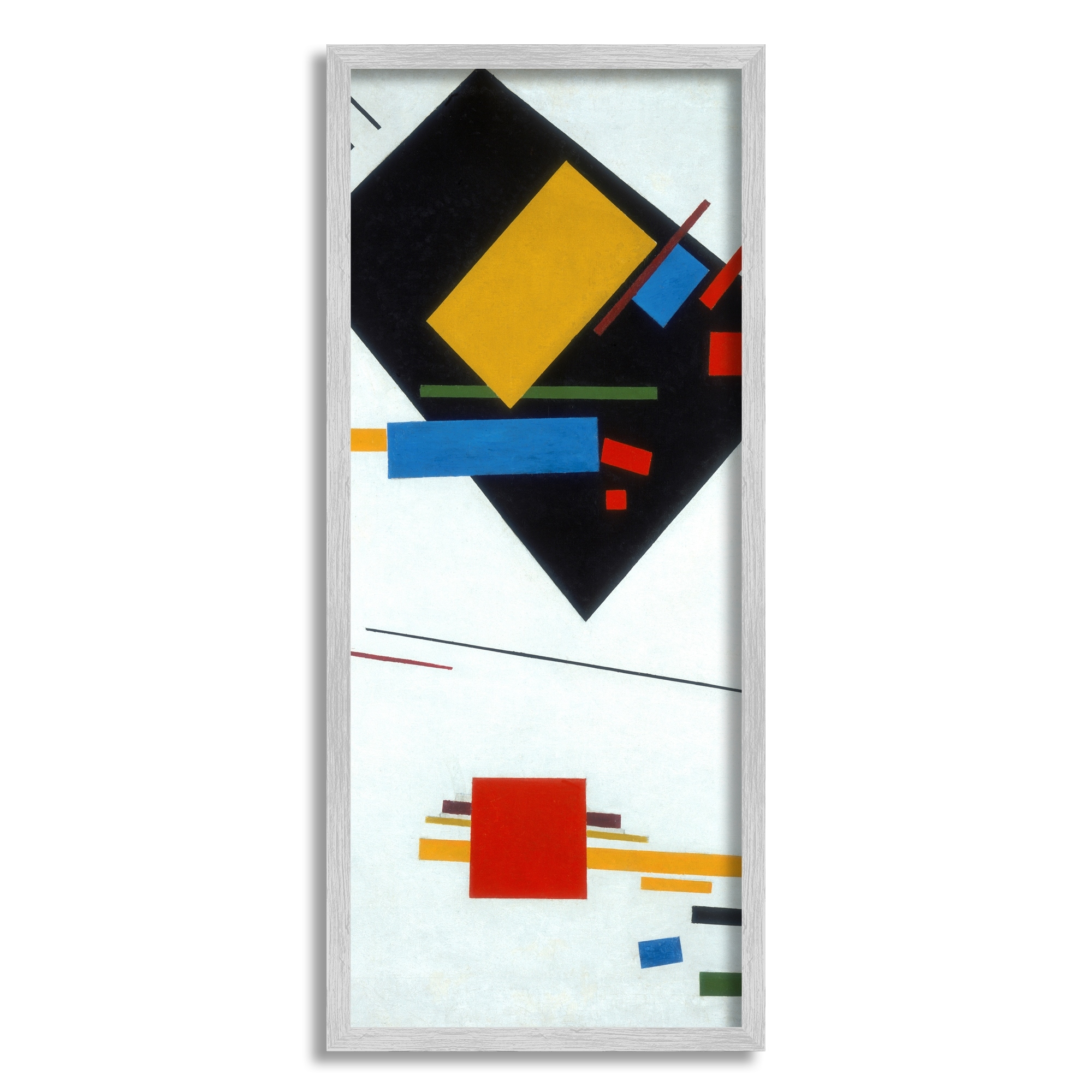 Stupell Industries Suprametism Abstract Kazimir Malevich Classic Painting Painting Gray Framed Art Print Wall Art, Design by one1000paintings