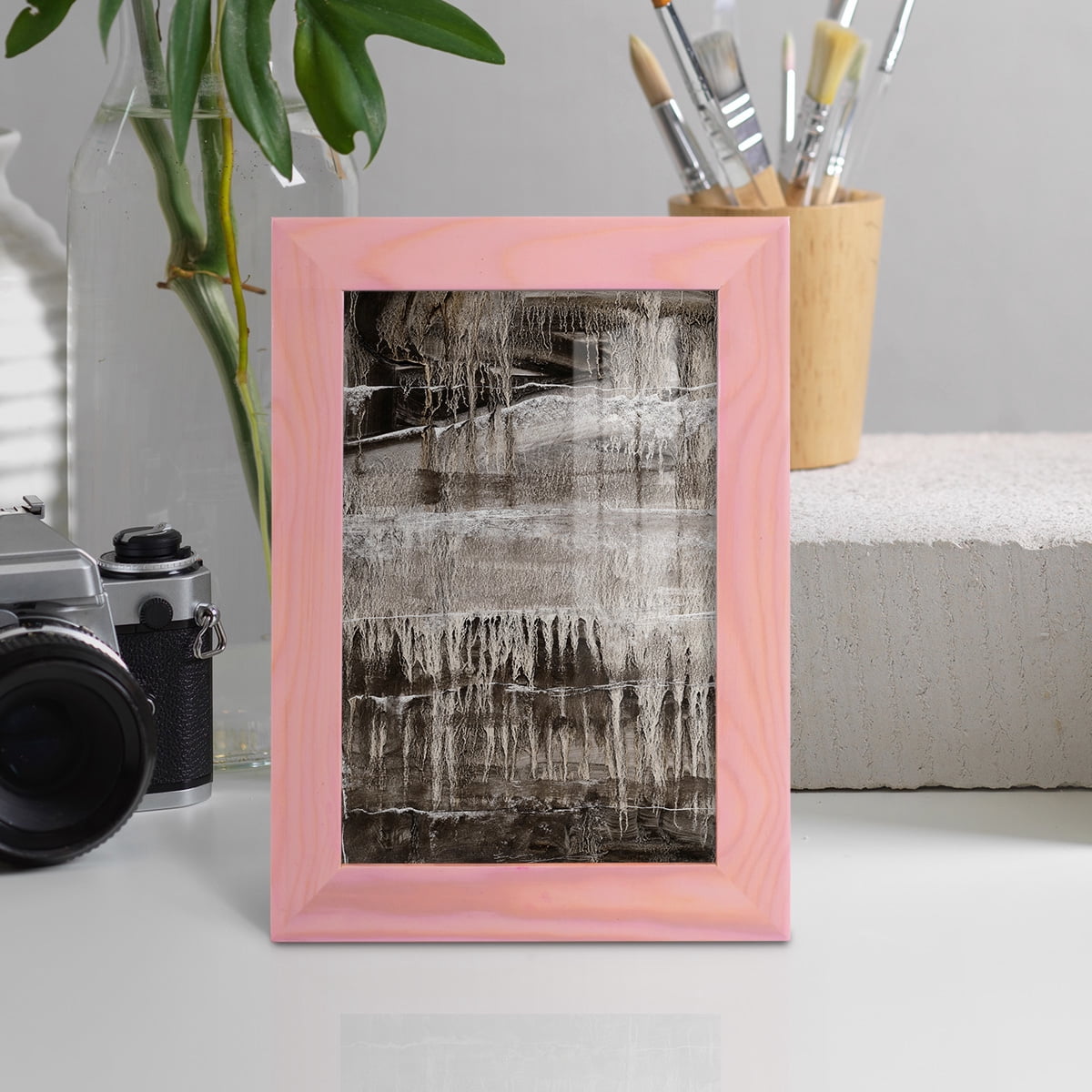 Continuum IV -Framed Print w/glass-Sunset Pink