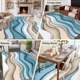 thumbnail image 5 of 8'x10' Area Rugs, Aqua Beige Ombre Indoor Outdoor Area Rug for Living Room Bedroom, Moire Modern Abstract Art Geometric Washable Bathroom Rugs Kitchen Floor Carpet Mats Home Decor Aesthetic, 5 of 8