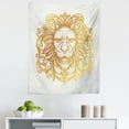 thumbnail image 1 of Psychedelic Cat Tapestry, Outline Lion Head with Mane and Crown on Pastel Marble Look Backdrop, Fabric Wall Hanging Decor for Bedroom Living Room Dorm, 5 Sizes, Ginger Mustard, by Ambesonne, 1 of 1
