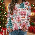 thumbnail image 1 of Chandails d'Hiver Grande Taille pour Femmes Mode Décontractée Col Rond Manches Longues Imprimé de Noël Sweat à Capuche Drôle, 1 of 5