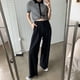 thumbnail image 5 of Women's Pants Wide and Straight Leg Pants High Waist Suit Pants Solid Color, 5 of 5