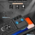 thumbnail image 2 of Compatible with Galaxy A14 5G Phone Case,Samsung A14 5G Case with HD Screen Protector with Slide Camera Cover, 360°Rotation Ring Kickstand [Military Grade] Case for Galaxy A14 5G,Black, 2 of 14