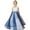 Ivory-Navy, variant on Floor length Flower Girl Dress V Neck Tulle Lace Princess Pageant Dress Birthday Party Dress for Girls Elegant Floral Design Special Occasion ( 2 -3Years）