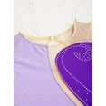 thumbnail image 5 of DPOIS Girls Sequins Mesh Splice Figure Ice Skating Dress Purple 16, 5 of 7