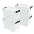 thumbnail image 2 of Julyeen 30 L Clear Latching Storage Bin with Wheels, 4 Packs Plastic Storage Container Boxes with Lids, 2 of 9