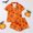 Orange, variant on Festive Halloween Pajama Shorts Set for Women Ultra-Soft Short-Sleeve Button Shirt and Coordinating Bottoms Playful Pumpkin Ghost Prints