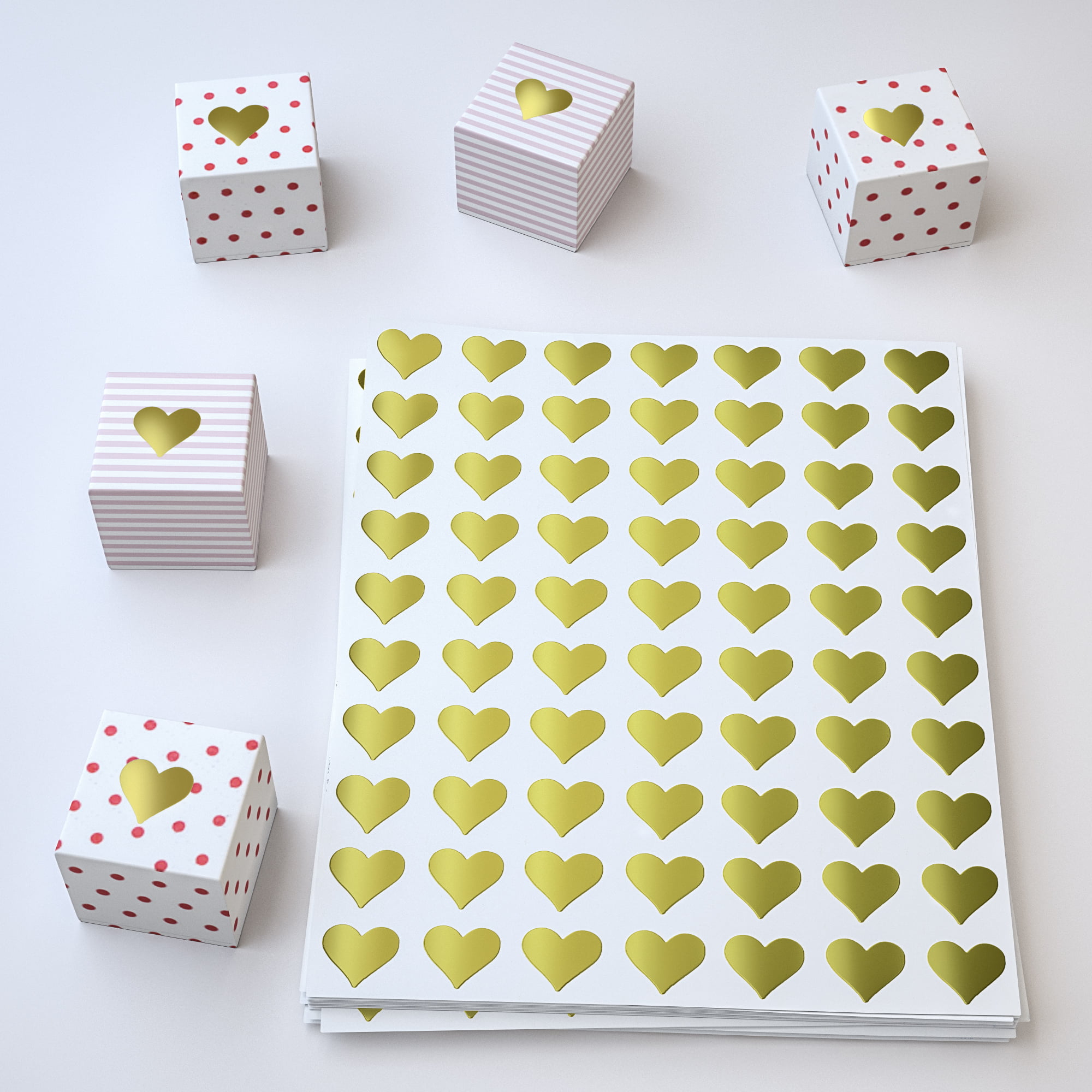 Decoration in 0.5 inch 13mm Party Favors 1/2-350 Pack Royal Green Foil Gold Hearts Stickers for Weddings 