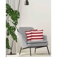 thumbnail image 4 of Housses de Coussin Rayures de Noël Rouges 20x20 Pouces Lot de 2, Housses de Coussin Carrées Décoratives en Lin Rustique, Géométrique Rouge Blanc pour Décoration de Patio Canapé Chambre, 4 of 8