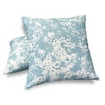 thumbnail image 3 of Aiking Set of 2 Printed 18 x 18 inch Decorative Throw Pillow Covers, Blooms Aqua, 3 of 5