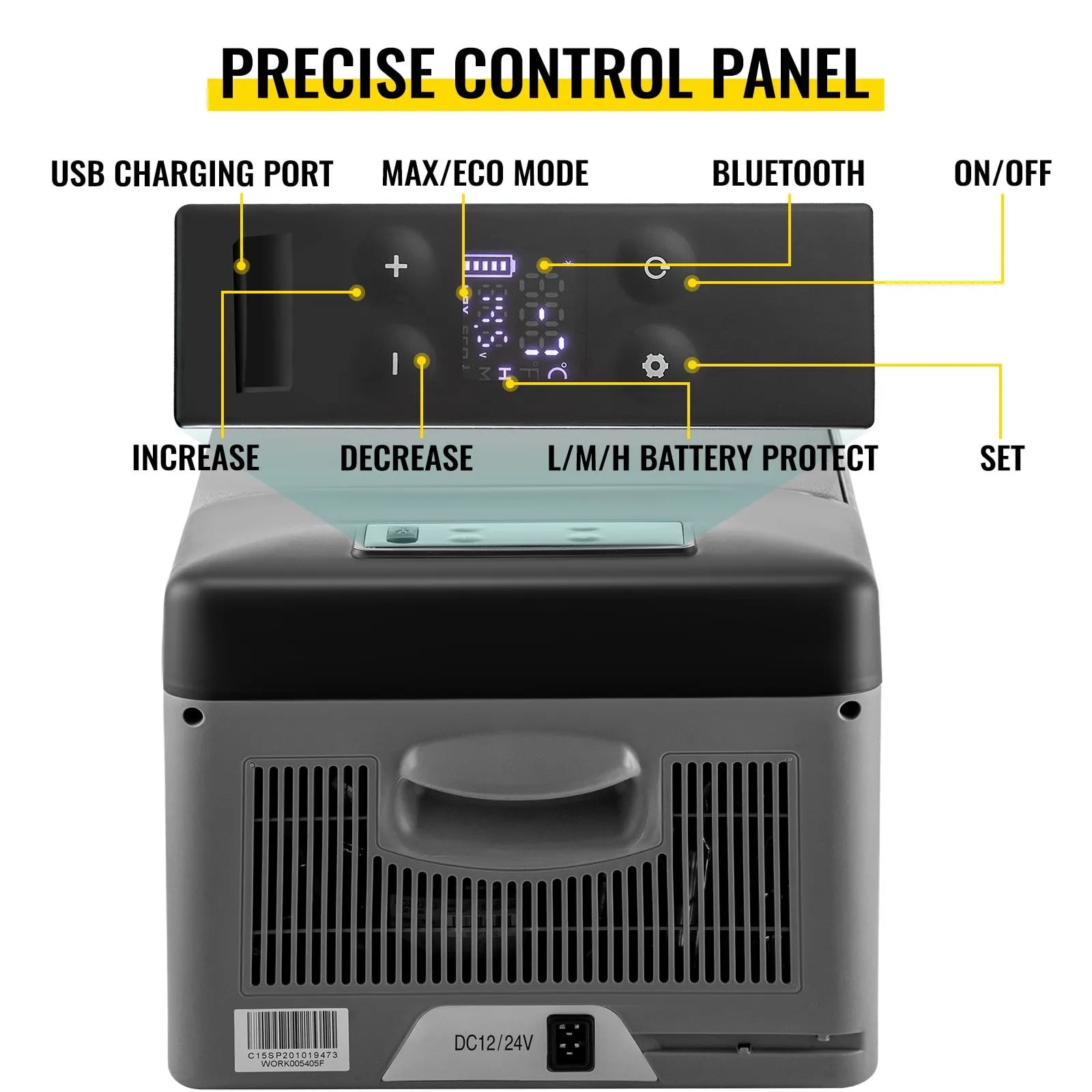 12 Volt Car Refrigerator 16 Quart(15L) Mini Fridge Portable Freezer Compressor Cooler for Truck Van RV Camper SUV Travel Camping Road Trips Tailgating -4℉~68℉