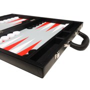 Silverman & Co. 16-inch Premium Backgammon Set - Medium - Black/Scarlet Red