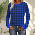 thumbnail image 2 of Christmas round-neck checked sweatershirts, printed long-sleeved tops, Fall and winter fashion outfits, 2 of 8
