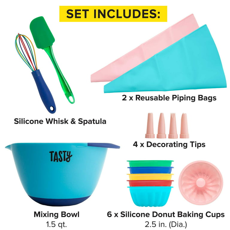 Tasty 15 Piece Baking Kitchen Gadget Set with Large Mixing Bowl
