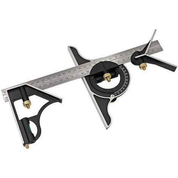 Escuadra ajustable multifunción combinada de 300 mm, herramientas cuadradas resistentes, kits de medición, transportador de precisión, buscador de ángulos, regla, escuadras de carpintería