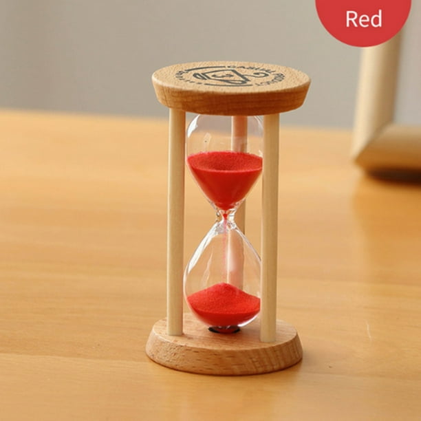 Hourglass Sand Timer 3 Minutes Sand Clock Round Watch Glass Wood Timer