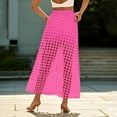 thumbnail image 4 of Gbsyewxs Womens Skirts Midi Skirt High Elastic Waist Hollow Out Layered Solid Color Beach Summer Women'S Skirts Red, 4 of 6