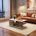 thumbnail image 3 of Furnibear Rectangular Coffee Table with L, White - Living Room Patio Accent Furniture Home Furniture, 3 of 6