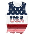 thumbnail image 4 of Bainana Women Summer Casual Anniversary T Shirts USA Flag Print Crewneck Sleeveless Tank Top Ladies America 4th Of July 250 Years Birthday Graphic T-Shirt Size L, 4 of 4