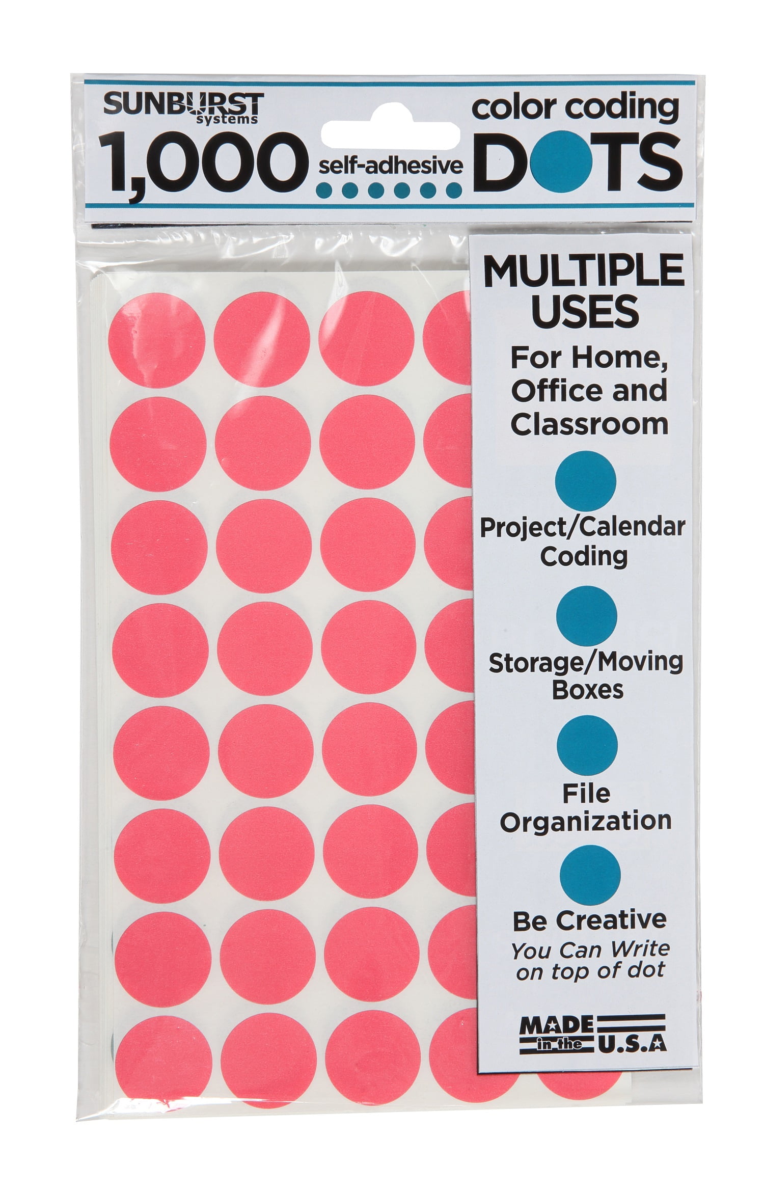 (3 pack) 1,000 Color Coding Dots, Color Sticker Dots, Blank Price Sticker, Office, Classroom , Moving & Art