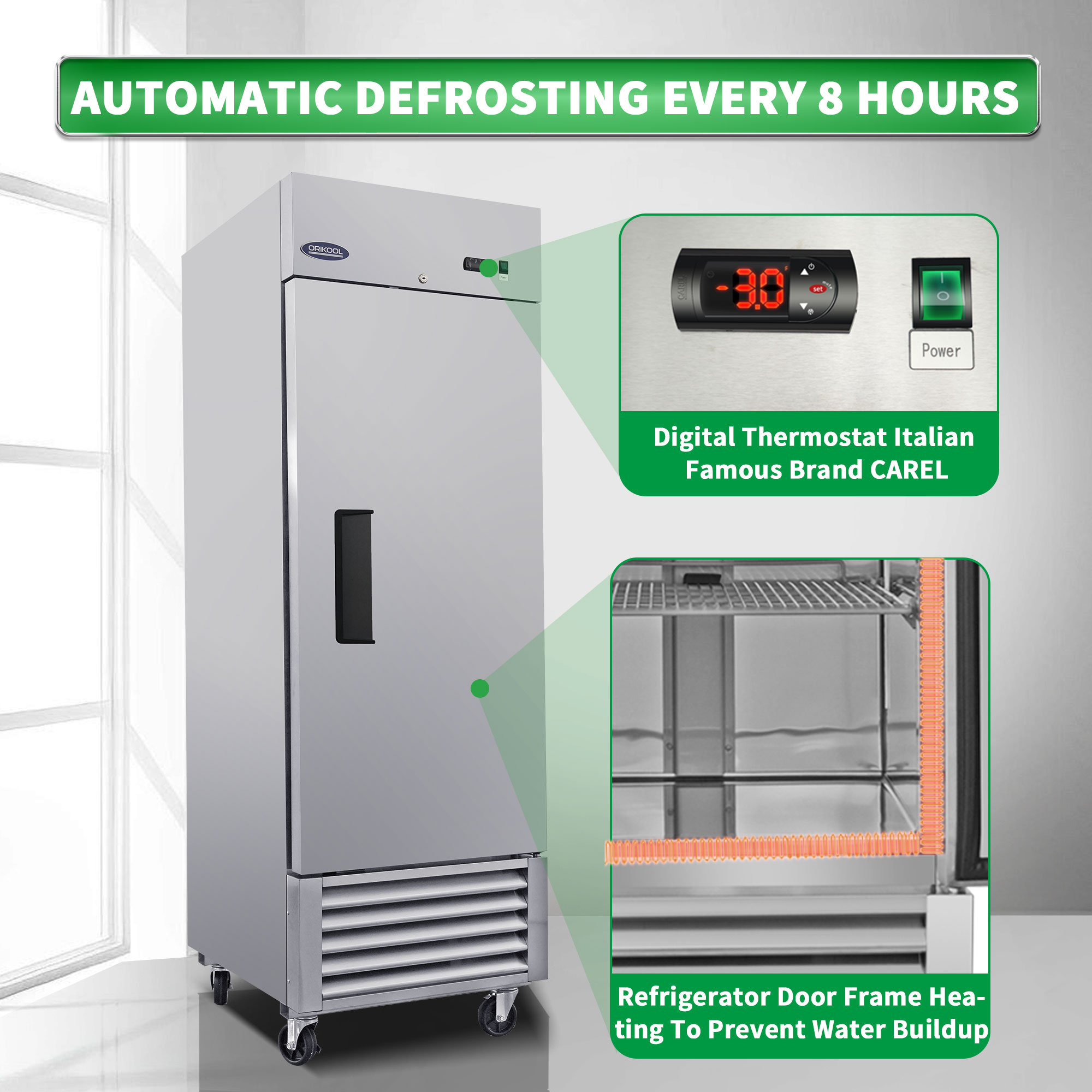Ndrfhaj 23 cu ft Commercial Display Freezers, Stainless Steel