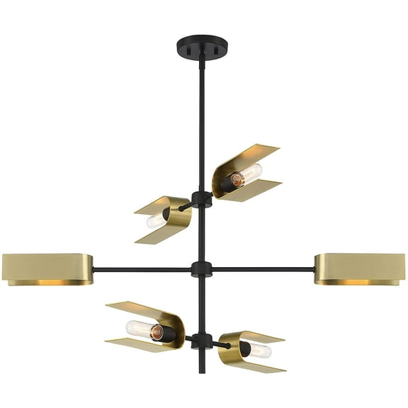 Designers Fountain U Turn 6 Light Matte Black Island Pendant, D263M-IS-MB