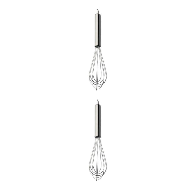 sweethay Mezclador de crema de acero inoxidable Mezclador de prensa manual Batidor de huevos Espumador Herramienta de mezcla de cocina Plata 2piezas