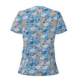 thumbnail image 4 of Naloa Cute Chickens and Flowers Print T-Shirts Short Sleeve V Neck Tees for Women Fashion Tops Trendy Lightweight Soft Casual Summer Outfits Clothes, 4 of 5