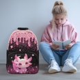thumbnail image 2 of Yuyamidu Kawaii Axolotl School Backpack for Girls Teenagers Middle/High School Shoulder Bag 17 Inch Book Bag Pink Kids Bookbag with Adjustable Straps, 2 of 7
