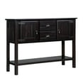 thumbnail image 2 of HICOMILA 48 Inch Solid Wood Sideboard Cabinet, Console Table with 2 Door Cabinets and Open Storage Shelf, Retro Buffet Server Storage Cabinet for Living Room Kitchen Dining Room, Espresso, 2 of 12