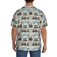 thumbnail image 5 of Lafuoo Transport Train Pattern Men's Cuban Collar Short Sleeve Shirt, Button-Down Resort Beach Pocket Shirt-Medium, 5 of 7