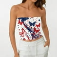 thumbnail image 4 of Stralyhd 4th Of July Tube Tops for Women American Flag Summer Cute Crop Tank Going Out Bandeau Backless Slim Fit Beach Stretchy Tops for Party Red L, 4 of 6