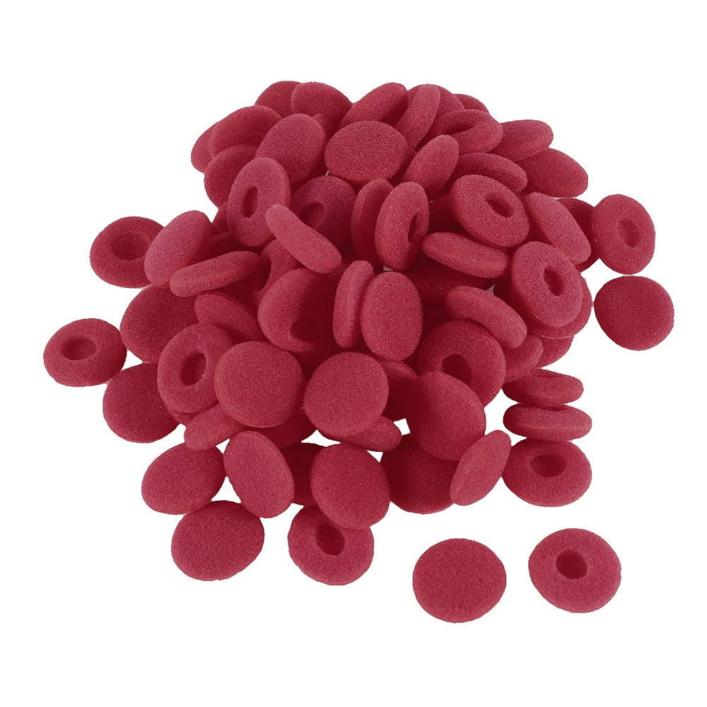 100 Pcs Soft Sponge Foam Earphone Pad Cap Earbud Cover Replacement Red