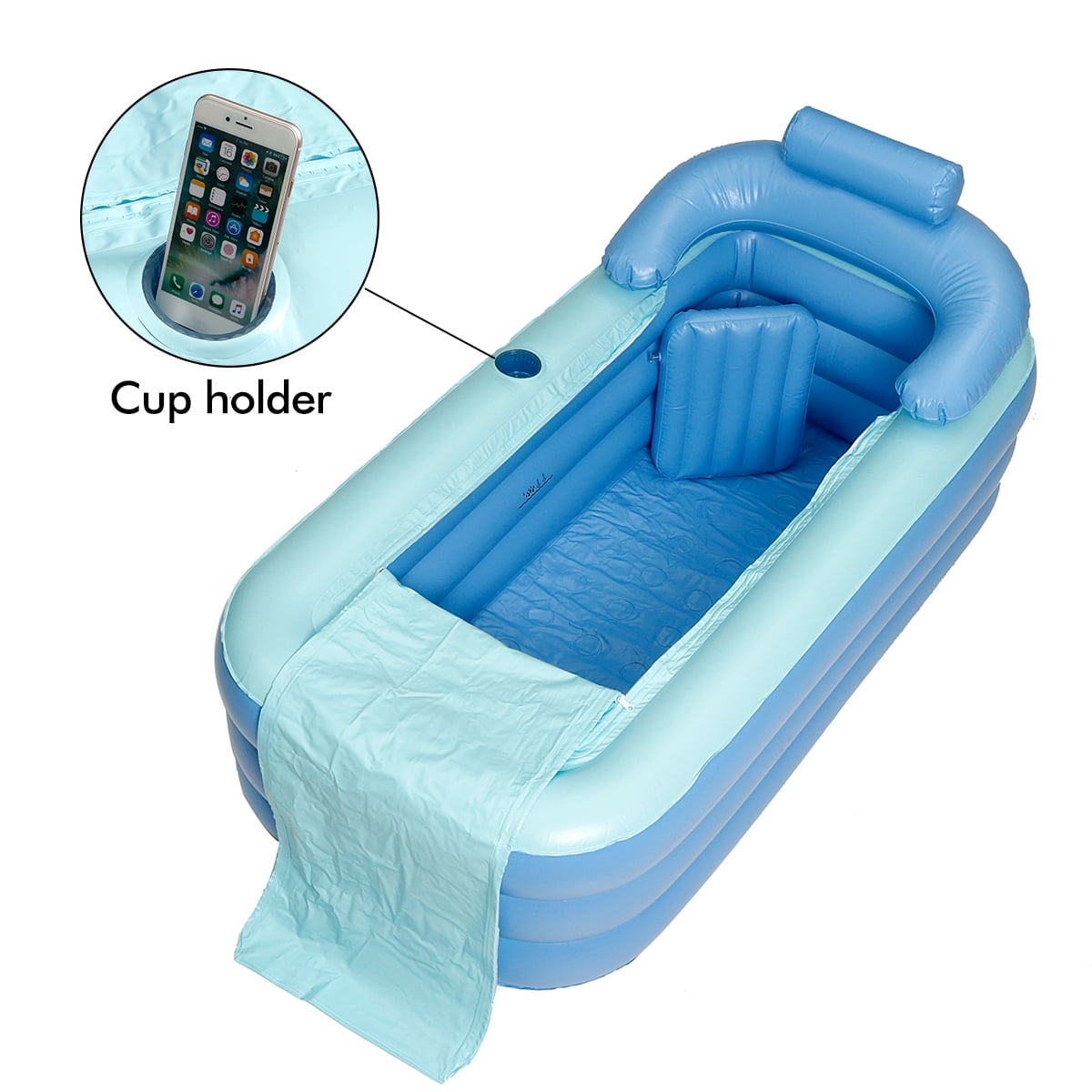 Inflatable Bathtub SPA Bath Tub Bath Bucket Shower Pool Hot Tub Travel PVC Adult Size 63