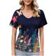 thumbnail image 1 of Camisetas de Manga Corta Casuales para las Mujeres con Cuello en V, Sudadera Casual de Poliéster, Impresión Sólida de las Señoras para la Fiesta de Trabajo Diaria, Invierno Y Primavera, 1 of 9