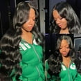 thumbnail image 2 of 200% Density Lace Front Wig Human Hair Body Wave Transparent Brazilian Virgin Human Hair Wigs 13x6 Lace Front Wigs Human Hair Pre Plucked With Baby Hair For Women Natural Color, 2 of 10