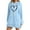 Light Blue, variant on Sun Dresses for Women 2026 Fashion Leisure Printing Pocket Long Sleeve Hooded Hoodie Dress Loose Flowy Beach Sundress