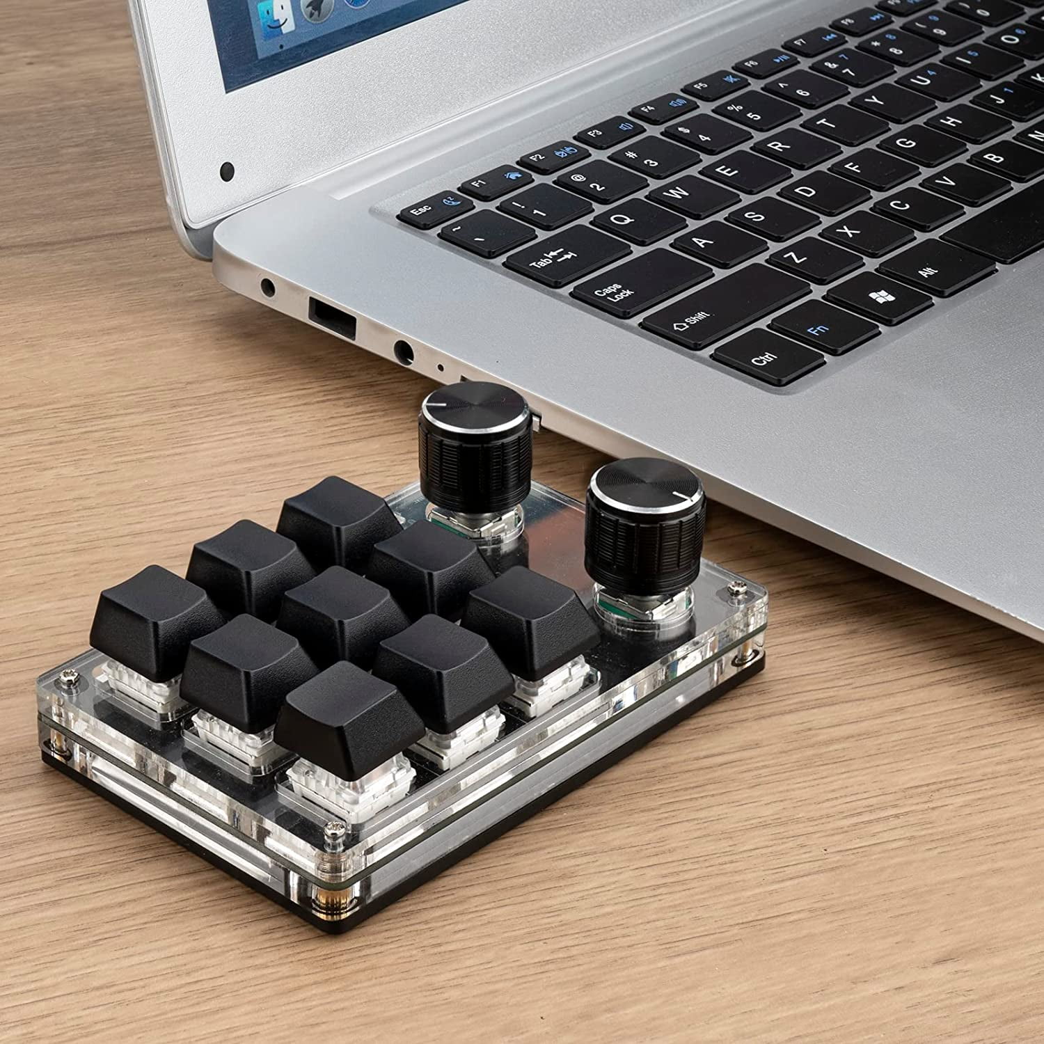 LinkIdea Mechanical Keyboard, 9-Key Programmable Multifunction Mechanical Gaming Keyboard, and Dual Custom Control Knobs Support Floating Windows for Windows, Vista, NKRO, Hotkeys and Macros.