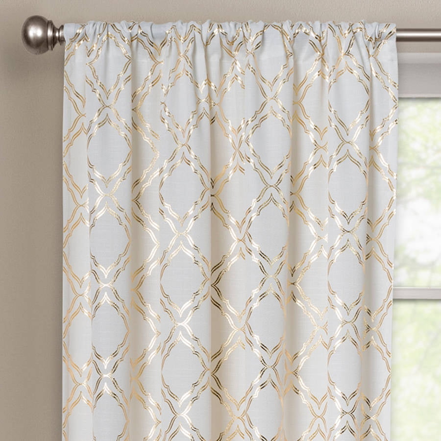 Better Homes Gardens Metallic Foil Trellis Curtain Panel