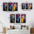 thumbnail image 4 of Designart "Neon Glamour Retro Diva Woman Portrait IV" Woman Pop Art Wall Art Set Of 3 - Glam Pink Canvas Set For Living Room Decor, 4 of 6