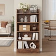 thumbnail image 3 of YQ JENMW 5-Tier Narrow Bookcase,Tall Bookshelf Storage Organizer,Open Display Shelf for Living Room,Bedroom,Home Office,Brown, 3 of 8