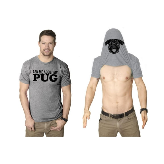Ask Me About My Pug Face Flip T Shirt Funny Dog Dad Lover Owner Gift Hilarious Graphic Tees