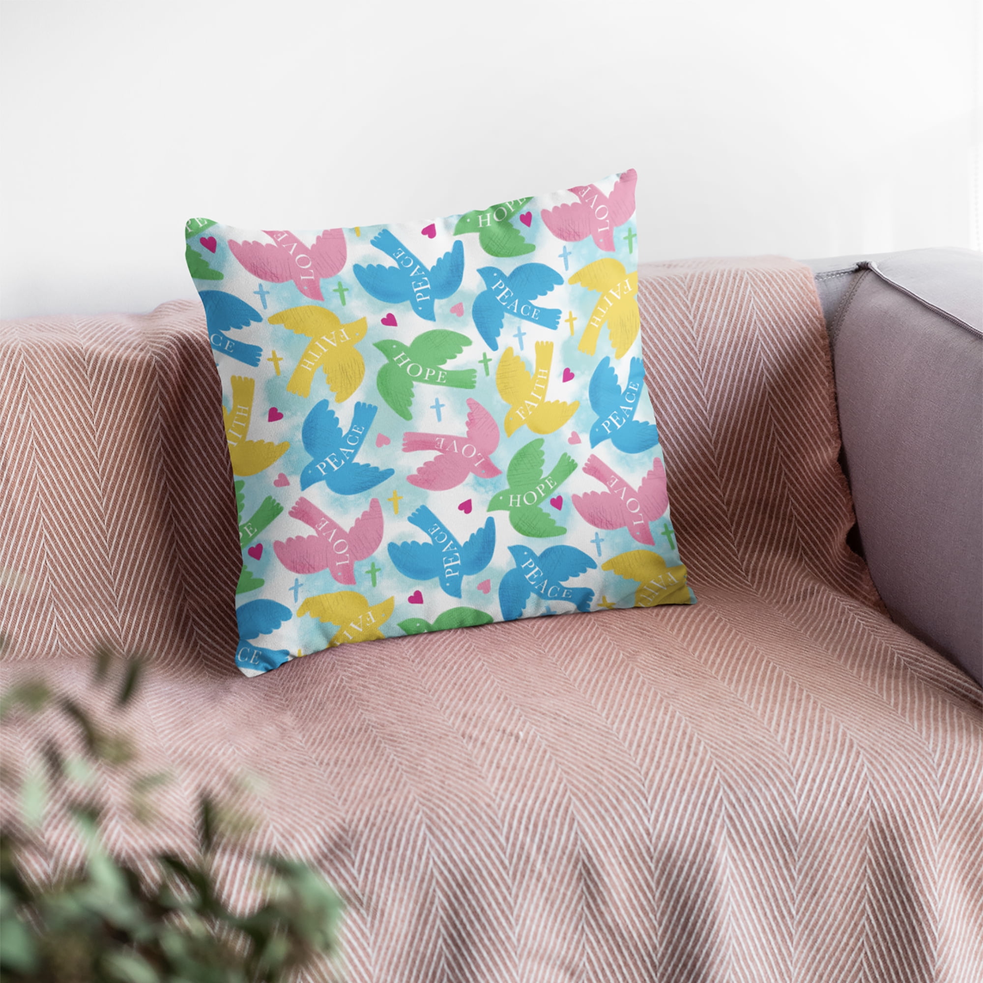 1 Yard 100% Cotton Peacefull Doves, Multi-color, 44" Wide for Quilting & Sewing by David Textiles