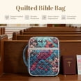 thumbnail image 7 of Xixirimido Quilted Bible Cover Bible Case for Women, Large Bible Carrying Case with Handle, Bible Study Supplies & Christian Gift for Men Stained Glass Cardinal Cherry Blossom Pattern, 7 of 7