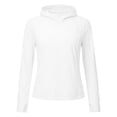 thumbnail image 4 of Hfnxid Sun Shirts for Women Lightweight UPF 50+ Long Sleeve Hoodies Quick Dry Full Zipper Blouses Outdoor Athletic Top White M, 4 of 8