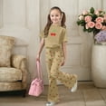 thumbnail image 5 of 2 Piece Sets for Girls Short Sleeve T-Shirt Top and Flared Pants Set Summer Clothes Girls Size 7-8 Years Clothes, 5 of 6