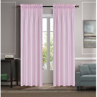 Curtainworks Semi-Sheer Flounced Ruffle Curtain Panel - 42" Wide X 63" Long, 3" Rod Pocket, Pink Polyester, Light Filtering - Sold Single Panel