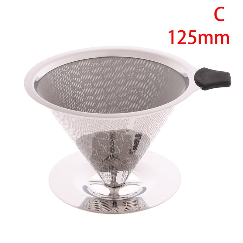 Stainless Steel Coffee Funnel Dripper Pour Over Mesh Reusable Strainers Filter 