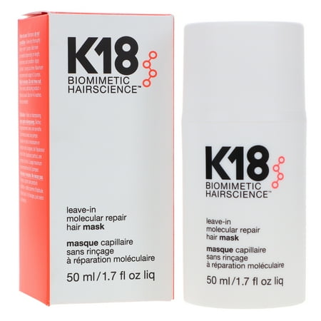 K18 Leave-In Molecular Hair Mask, Repairs Dry or Damaged Hair, 1.7 Fl Oz