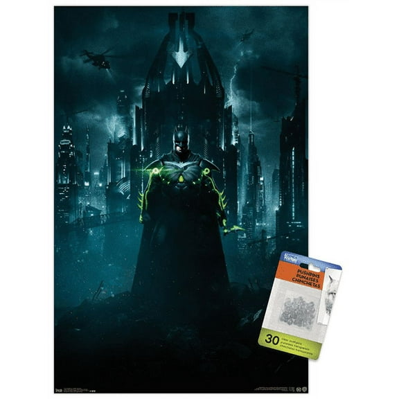 DC Comics Video Game - Injustice: Gods Among Us 2 - Batman Key Art Wall Poster with Push Pins, 14.725" x 22.375"